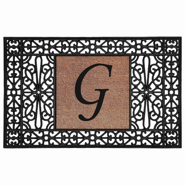 Calloway Mills Monogram Door Mat, Coir, Black, Natural, 30 in W x 48 in L 104103048G - main